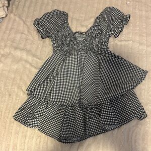 Black and White Gingham Romper